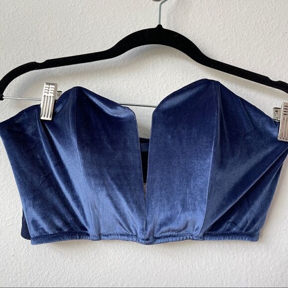 NWT Victoria’s Secret navy blue velvet mini bustier Sz L - Picture 5 of 8